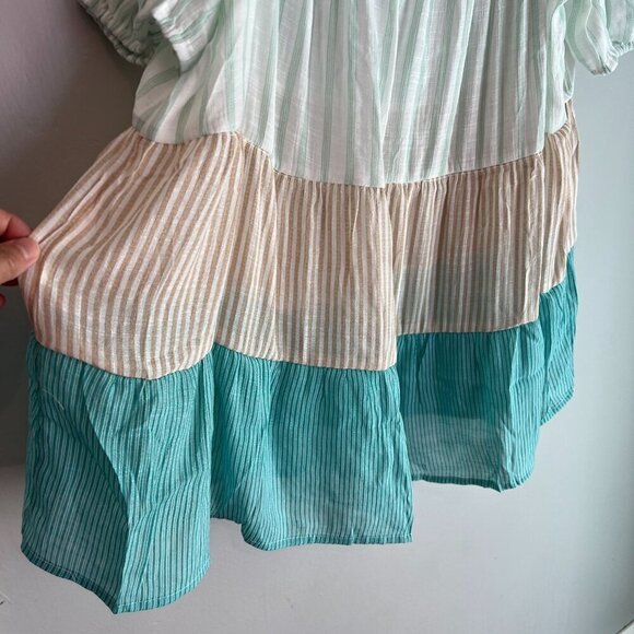 Perch Blu Pepper Womens Lightweight Tiered Top 2X Colorblock - Picture 4 of 8